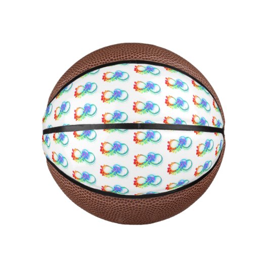 Oneindigheid met regenboogkwal basketbal (Voorkant)