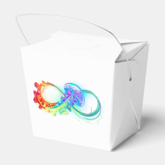 Oneindigheid met regenboogkwal bedankdoosjes (Achterkant)