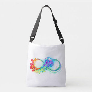 Oneindigheid met regenboogkwal crossbody tas