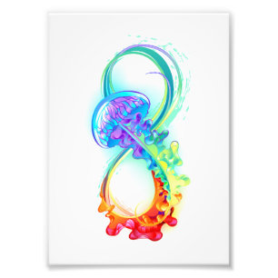 Oneindigheid met regenboogkwal foto afdruk