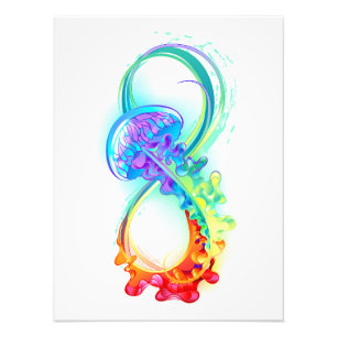 Oneindigheid met regenboogkwal foto afdruk