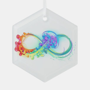 Oneindigheid met regenboogkwal glas ornament