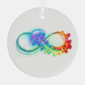Oneindigheid met regenboogkwal glas ornament (Achterkant)