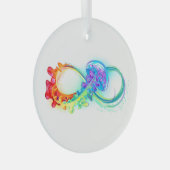 Oneindigheid met regenboogkwal glas ornament (Voorkant Rechts)