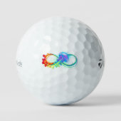 Oneindigheid met regenboogkwal golfballen (Voorkant)