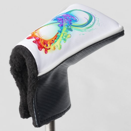 Oneindigheid met regenboogkwal golfheadcover (3/4 voorkant)