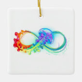 Oneindigheid met regenboogkwal keramisch ornament (Voorkant)