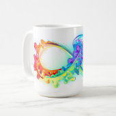 Oneindigheid met regenboogkwal koffiemok (Voorkant links)