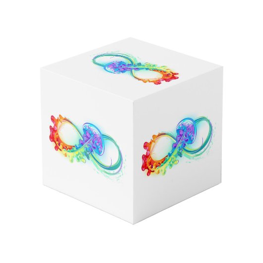 Oneindigheid met regenboogkwal kubus (Achter hoekig)