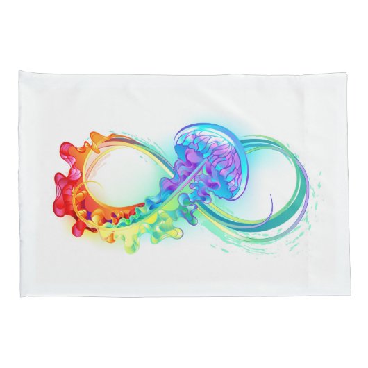 Oneindigheid met regenboogkwal kussensloop (Achterkant-Rechts)