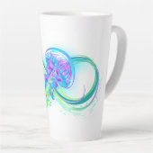 Oneindigheid met regenboogkwal latte mok (Rechterhoek)