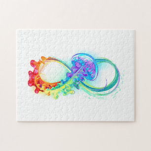 Oneindigheid met regenboogkwal legpuzzel