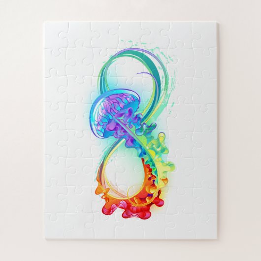 Oneindigheid met regenboogkwal legpuzzel (Verticaal)