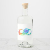 Oneindigheid met regenboogkwal likeurfles etiket (Voorkant)