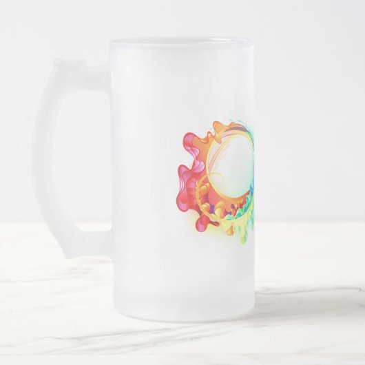Oneindigheid met regenboogkwal matglas bierpul (Links)