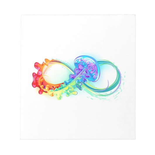 Oneindigheid met regenboogkwal notitieblok (Voorkant)