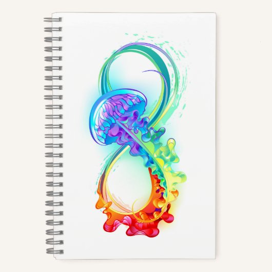 Oneindigheid met regenboogkwal notitieboek (Voorkant)