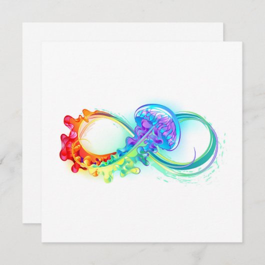 Oneindigheid met regenboogkwal notitiekaartje (Voorkant / Achterkant)