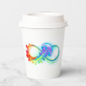 Oneindigheid met regenboogkwal papieren bekers (Achterkant)