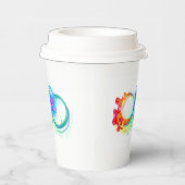 Oneindigheid met regenboogkwal papieren bekers (Rechts)