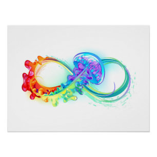 Oneindigheid met regenboogkwal perfect poster