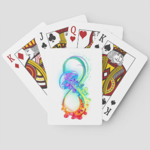Oneindigheid met regenboogkwal pokerkaarten
