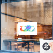 Oneindigheid met regenboogkwal raamsticker (Cafe Raam)