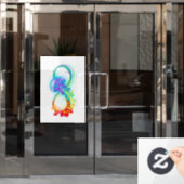 Oneindigheid met regenboogkwal raamsticker (Kantoordeur)