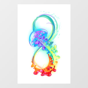 Oneindigheid met regenboogkwal raamsticker