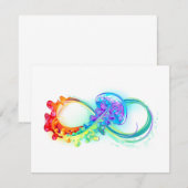 Oneindigheid met regenboogkwal save the date (Voorkant / Achterkant)