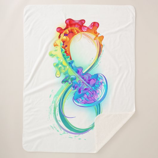 Oneindigheid met regenboogkwal sherpa deken (Voorkant)