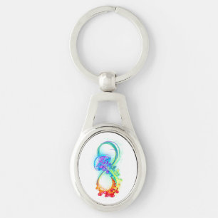Oneindigheid met regenboogkwal sleutelhanger