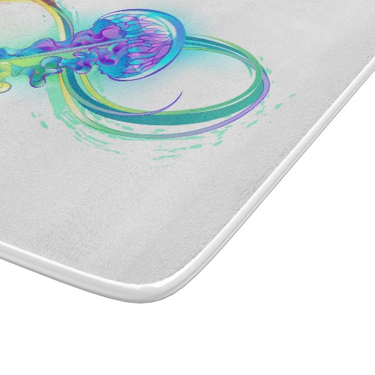 Oneindigheid met regenboogkwal snijplank (Hoek)