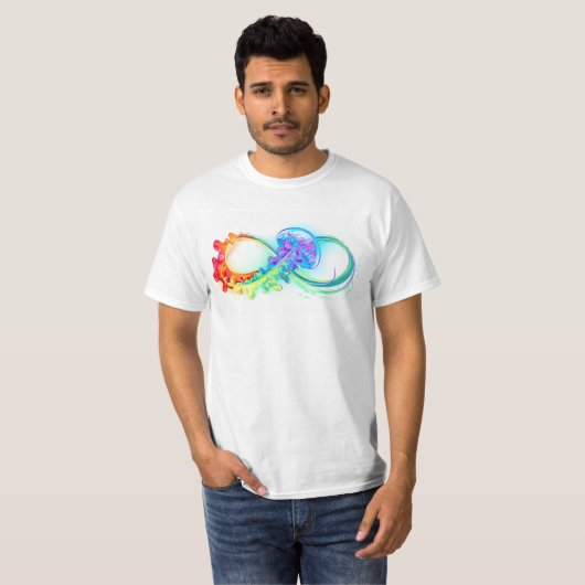 Oneindigheid met regenboogkwal t-shirt (Voorkant volledig)