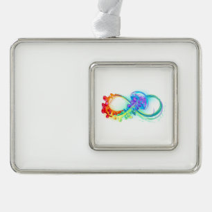 Oneindigheid met regenboogkwal verzilverd kader ornament