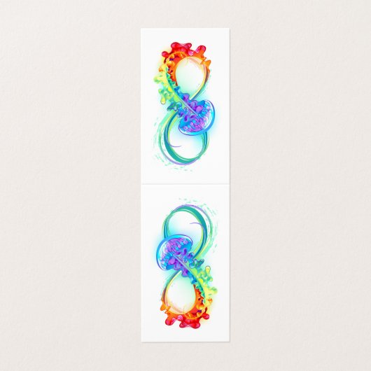 Oneindigheid met regenboogkwal visitekaartjes (Buitenkant ongevouwen)