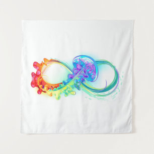 Oneindigheid met regenboogkwal wandkleed
