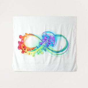 Oneindigheid met regenboogkwal wandkleed