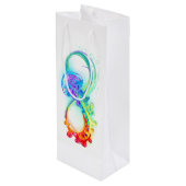 Oneindigheid met regenboogkwal wijn cadeautas (Achterkant Gekanteld)
