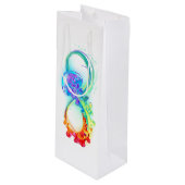 Oneindigheid met regenboogkwal wijn cadeautas (Voorkant Gekanteld)