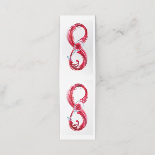 Oneindigheid met rode wijn afsprakenkaart (Buitenkant ongevouwen)