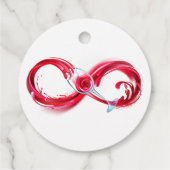 Oneindigheid met rode wijn bedankjes labels (Achterkant)