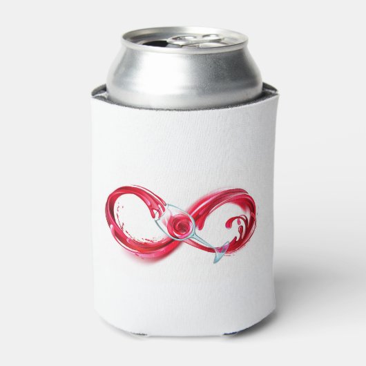 Oneindigheid met rode wijn blikjeskoeler (Blikje Voorkant)