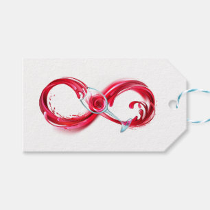 Oneindigheid met rode wijn cadeaulabel