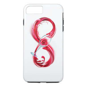 Oneindigheid met rode wijn 	iPhone 8 plus / 7 plus hoesje