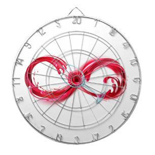 Oneindigheid met rode wijn dartbord
