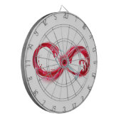 Oneindigheid met rode wijn dartbord (Voorkant Links)