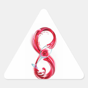 Oneindigheid met rode wijn driehoek sticker