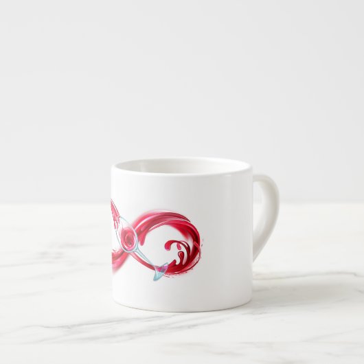 Oneindigheid met rode wijn espresso kop (Voorkant rechts)