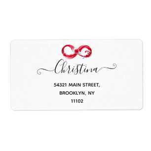 Oneindigheid met rode wijn etiket